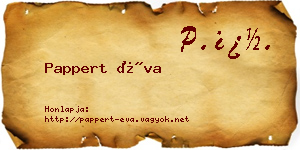 Pappert Éva névjegykártya