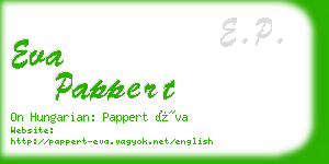 eva pappert business card